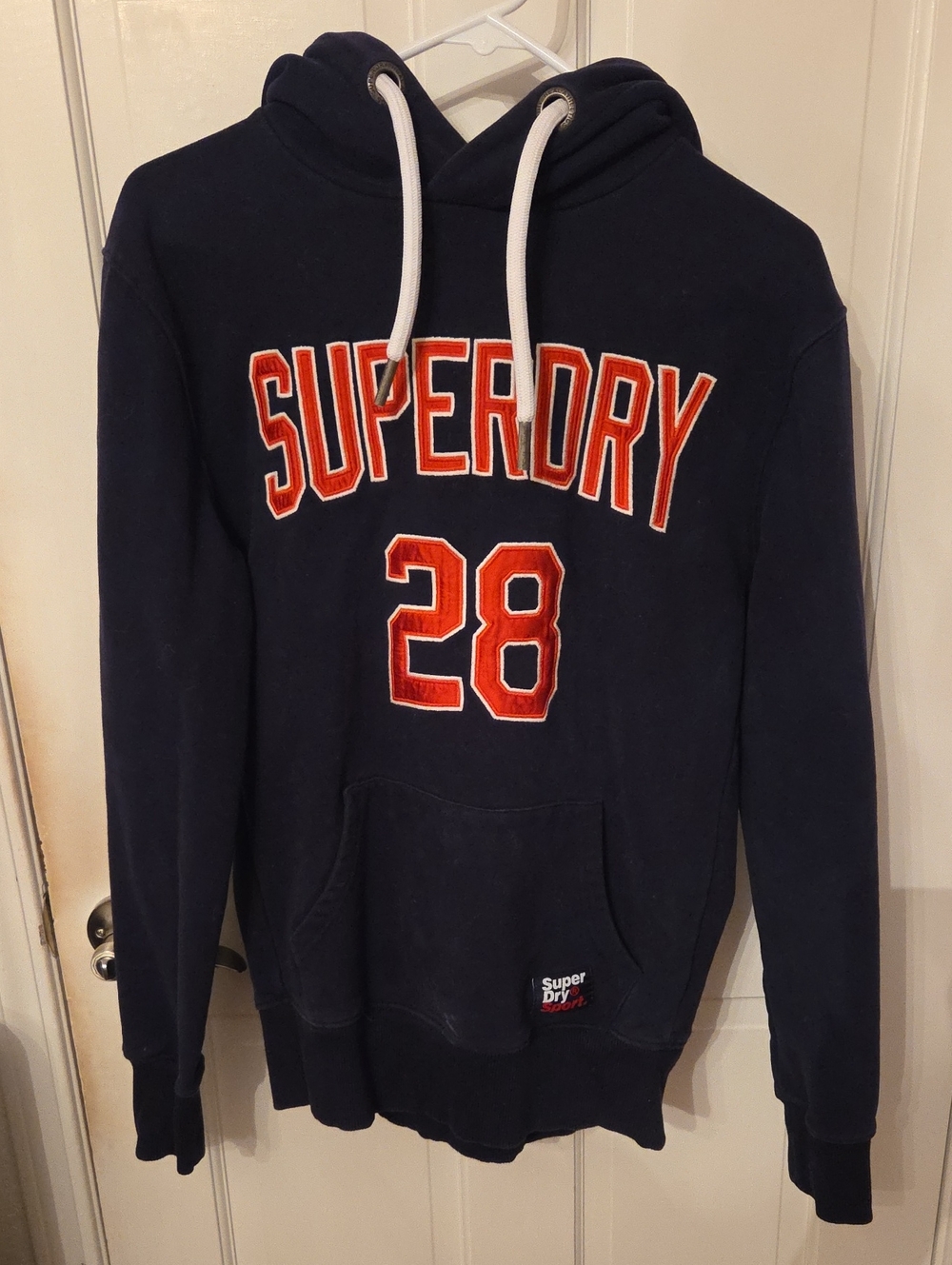 Superdry Navy Pullover Hoodie with Red Appliqué 28